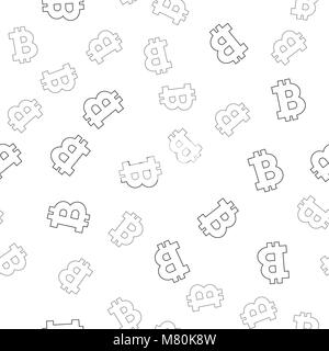 Cryptocurrency seamless pattern. Crypto currency background. Stock Vector