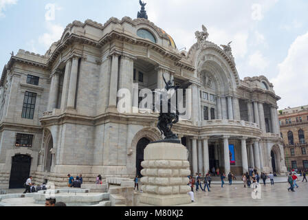 Mexico City, CDMX, Mexico, The facade of palacio de bellas artes (in english, palace of fine arts), Editorial only. Stock Photo