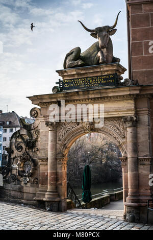Fleisch Bridge, Nuremberg, Germany, Europe. Stock Photo