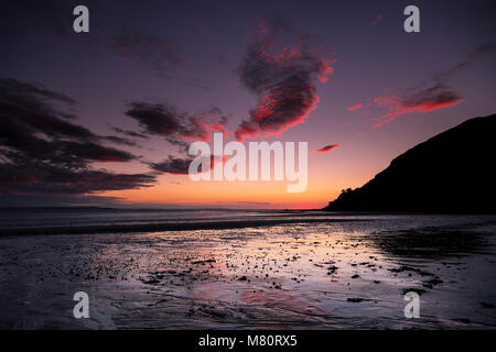Dusk over the North Wales coast at Llandudno West Shore on the North Wales coast Stock Photo