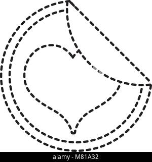dotted shape heart sticker label tag sign Stock Vector