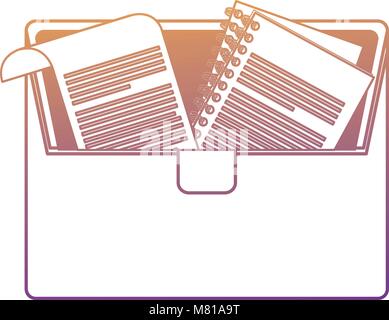 portfolio briefcase with documents icon over white background, colorful design. vector illustration Stock Vector