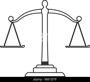 law scale icon over white background, colorful design. vector Stock Vector Art & Illustration