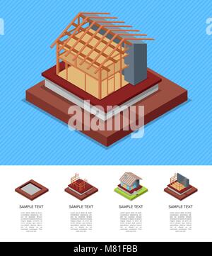 House construction stages isometric poster Stock Vector Image & Art - Alamy