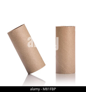 Brown paper roll. Studio shot isolated on white background Stock Photo