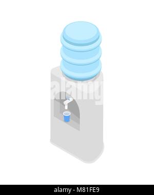 Water cooler dispenser isometric 3D icon Stock Vector