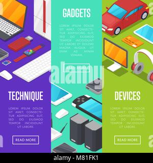 Modern gadgets and computer devices set Stock Vector