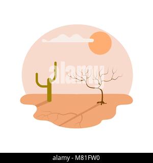 Drought desert isolated vector icon Stock Vector