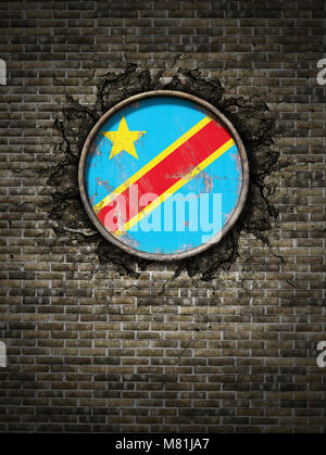 Democratic Republic of Congo with embedded flag. 3D illustration Stock ...