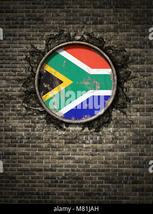 South Africa with embedded flag on political globe. 3D illustration ...
