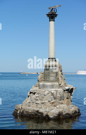 Monument to the Scuttled Warships in Sevastopol, Crimea, Russia. The monument was built in 1905 in honor of 50th anniversary of the First Defense of S Stock Photo