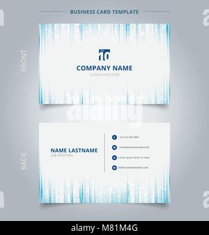 Creative business card and name card template blue  vertical lines pattren with sparkle background. Abstract concept and commercial design. vector gra Stock Vector