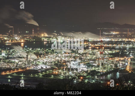 Mizushima industrial area, Kurashiki Ciy, Okayama Prefecture, Japan Stock Photo