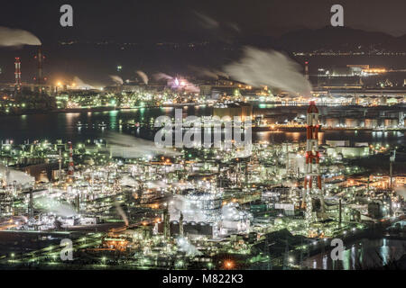 Mizushima industrial area, Kurashiki Ciy, Okayama Prefecture, Japan Stock Photo