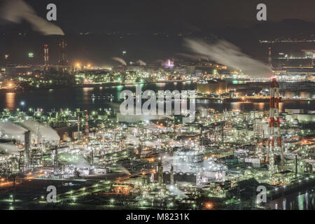 Mizushima industrial area, Kurashiki Ciy, Okayama Prefecture, Japan Stock Photo