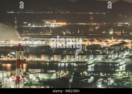 Mizushima industrial area, Kurashiki Ciy, Okayama Prefecture, Japan Stock Photo