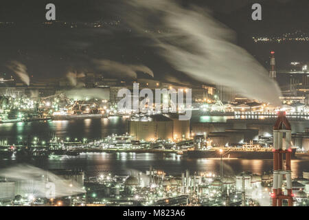 Mizushima industrial area, Kurashiki Ciy, Okayama Prefecture, Japan Stock Photo