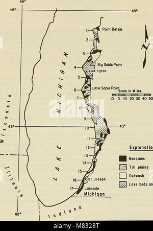 Coastal changes, eastern Lake Michigan, 1970-1973 (1976) (20469654368) Stock Photo