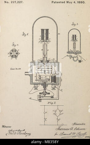 Collection of United States patents granted to Thomas A. Edison, 1869-1884 (1869) (14776560993) Stock Photo