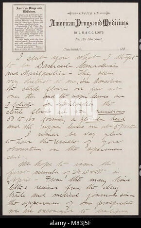 Curtis Gates Lloyd letters to Walter Deane, 1883-1917 (inclusive) (1883) (20792924226) Stock Photo