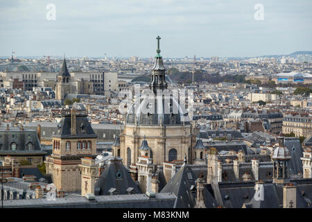 View of the dome of the Université Paris-Sorbonne, Paris, France from the roof of the Pantheon Stock Photo