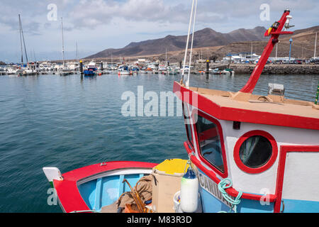 Fishing boat in the harbour Morro Jable Pajara Fuerteventura Canary Islands Spain Stock Photo