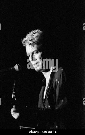 Pop star David Bowie performing on stage during a concert at The Barrowlands in Glasgow., Scotland.   Picture taken 22nd July 1997. Stock Photo
