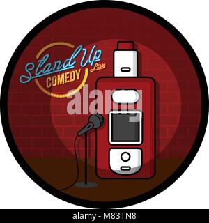 stand up comedy vaporizer theme vector art illustration Stock Vector