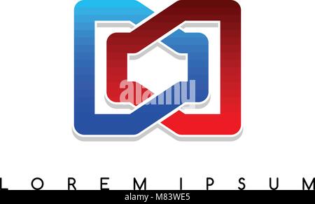 Overlapping Signs overlaping sign logo logotype vector art illustration Stock Vector ...