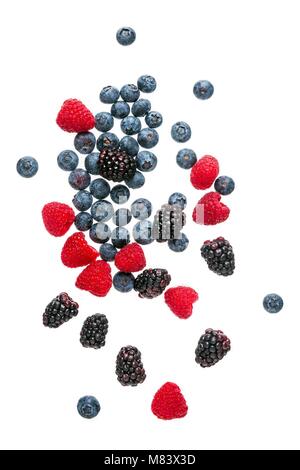 fresh, summer, ripe, bright berries isolated on white Stock Photo