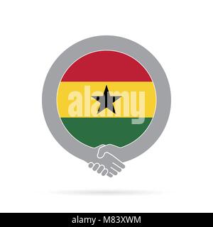 Ghana flag handshake icon. agreement, welcome, cooperation concept Stock Vector