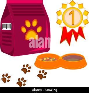 Colorful cartoon cat pet care poster Stock Vector