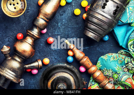 vintage turkish hookah and ball bubble gum Stock Photo