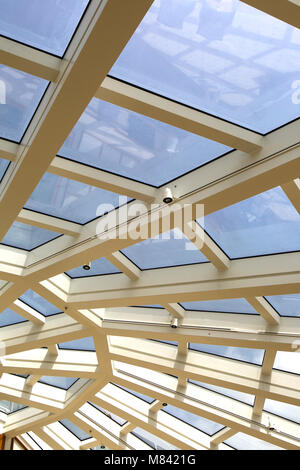 Graphic design on 'conservatory roof' . Lounge on Cunard ship Queen Elizabeth Stock Photo