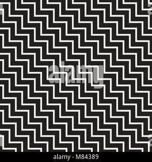 Stylish lines lattice. Ethnic monochrome texture. Abstract geometric background design. Vector seamless pattern. Stock Vector