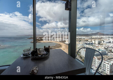 View from the 17th floor of the Gran Hotel, Arrecife Lanzarote Stock Photo