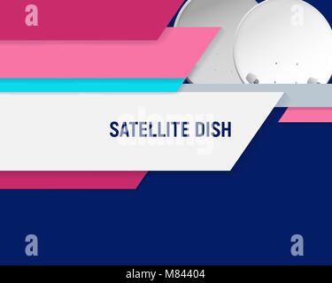 Satellite dish design vector illustration. Parabolic antenna template. Stock Vector