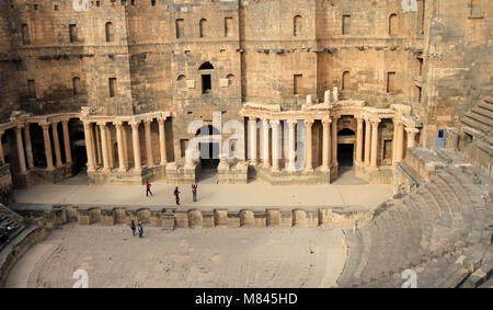 The ancient Roman theatre in Bosra, Syria Stock Photo