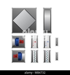 Thermal Wheel, recuperator, fan, filter, heating and cooling unit for air, handler. The device for comfort. Vector illustration. Ventilation collectio Stock Vector