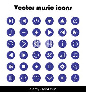 Vector music icons set Stock Vector