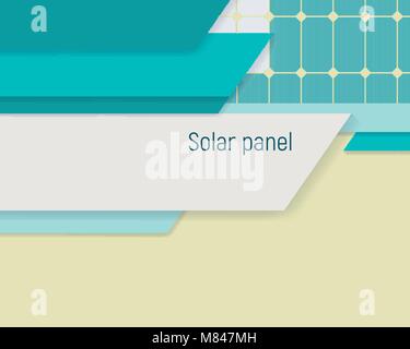 Solar panel vector illustration. The power generation system. Abstract blue background. Stock Vector