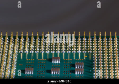 Microprocessor - closeup detail, blurred background Stock Photo