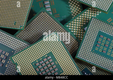 Microprocessors stacked one on the other - closeup and isolated Stock ...