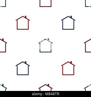 Abstract house. Seamless pattern background in building icon. Stock Vector