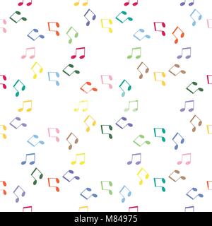 Seamless pattern background with musical notes and treble clef vector illustrtion. Stock Vector
