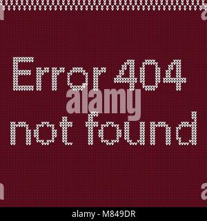 Page not found. Error 404. Sorry, disconnection. Oops. WWW vector. Plain text. Knitting, pullover Stock Vector