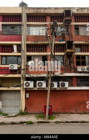 Chandigarh,India: backside of a building in a popular sector of Chandigarh Stock Photo