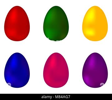 Collection of colorful colored eggs  Stock Vector
