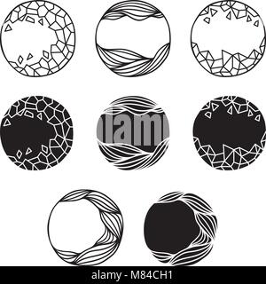 Set of abstract logo elements. Circle elements for logo. Copy space elements. Stock Vector