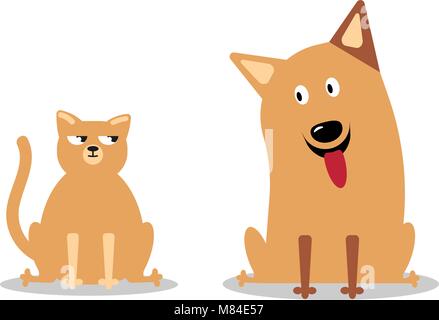 Cat and Dog characters. Cartoon styled vector Stock Vector